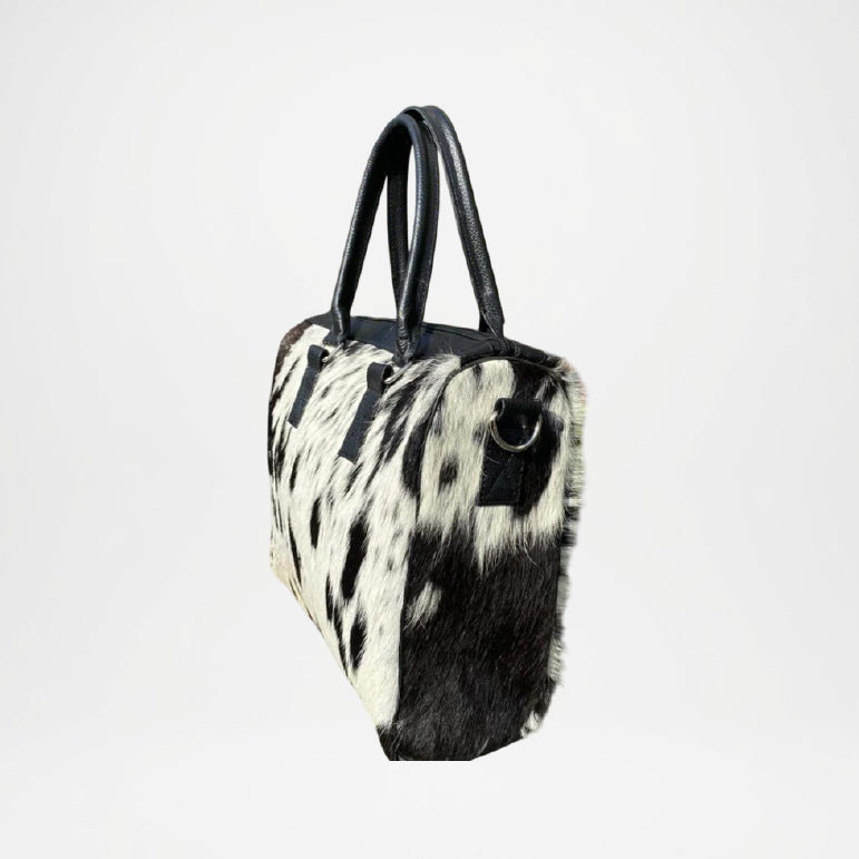 Handmade Leather Women's Tote Bag – Cowhide Hair-On Hide Purse