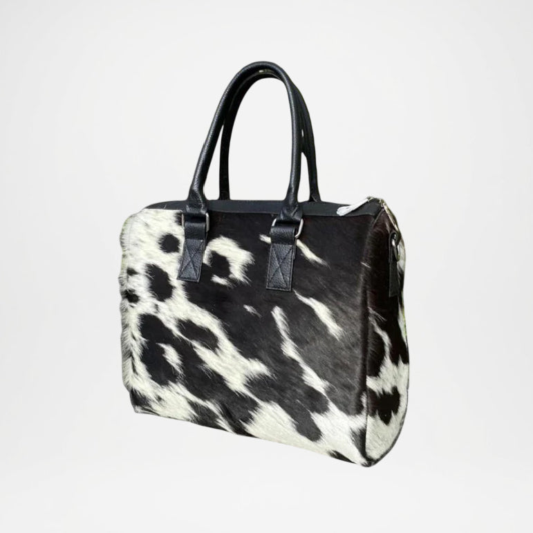 Handmade Leather Women's Tote Bag – Cowhide Hair-On Hide Purse