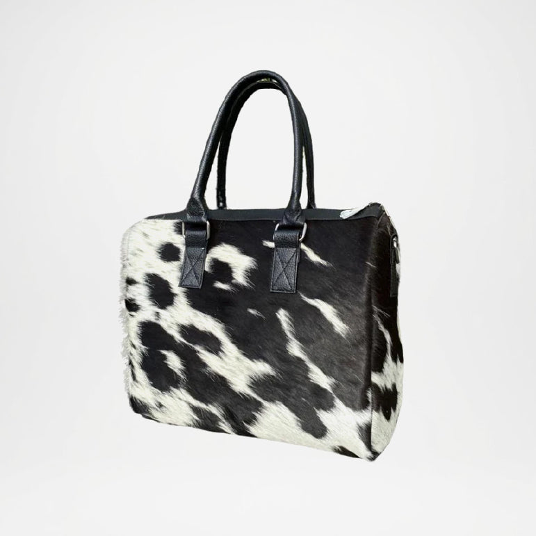 Handmade Leather Women's Tote Bag – Cowhide Hair-On Hide Purse