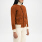 womens brown suede jacket outfit