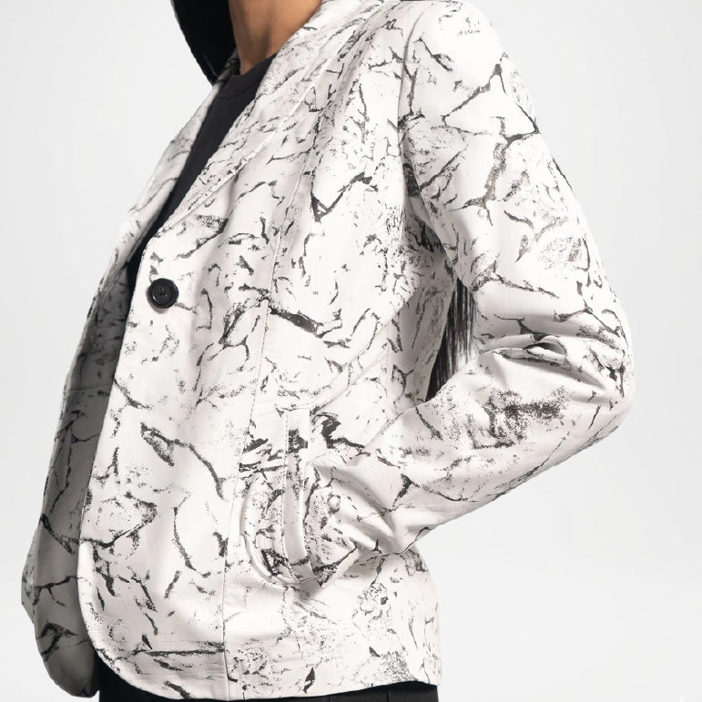 White marble-patterned jacket