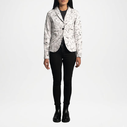 black leather women's blazer
