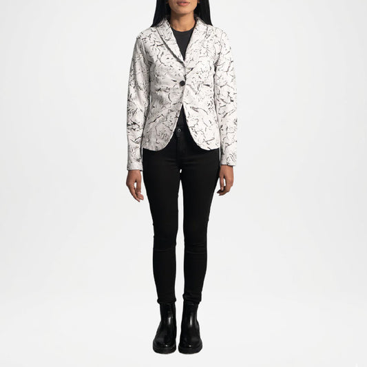 black leather women's blazer

