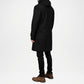 Black Hooded Duffle Coat for Men