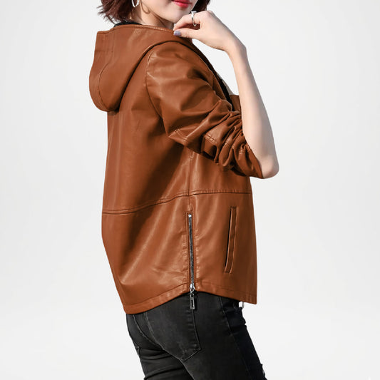 brown hooded winter coat

