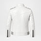 White Crocodile Leather Jacket for Men