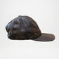 Chicago Plain Genuine Leather Brown Cap for Men