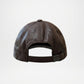 Chicago Plain Genuine Leather Brown Cap for Men