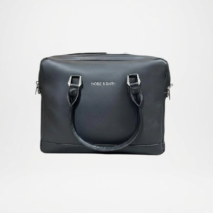 Noble Smith Slim Black Leather Briefcase