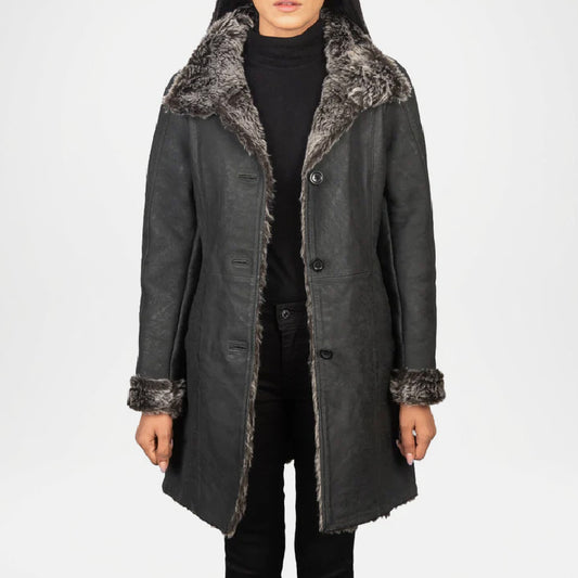 Erica Grey Shearling Coat Women