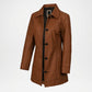 Brown leather coat 