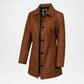 Brown Lambskin Leather Car Coat for Women