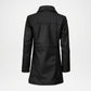 Black leather coat on a white background Back view