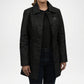 Black Lambskin Leather Car Coat for Women