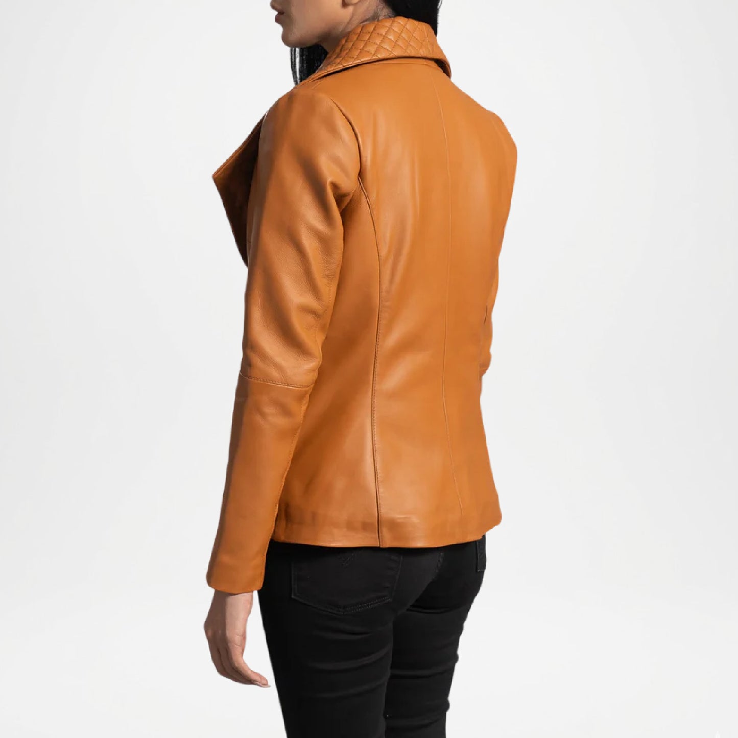 brown leather blazer style
