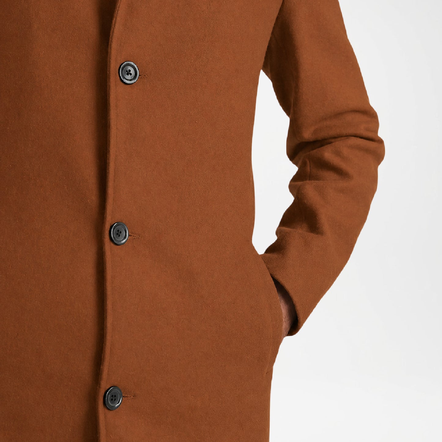 Brown Wool Coat for Men