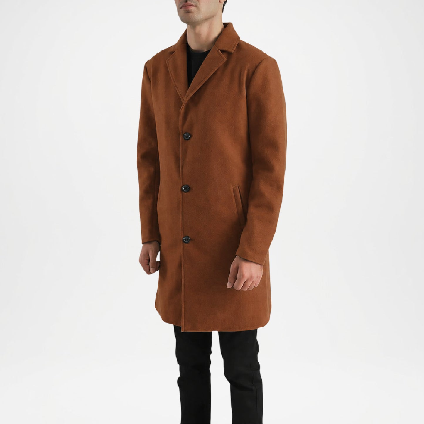 Brown Wool Coat for Men