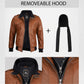 Brown Leather Bomber Jacket for Men