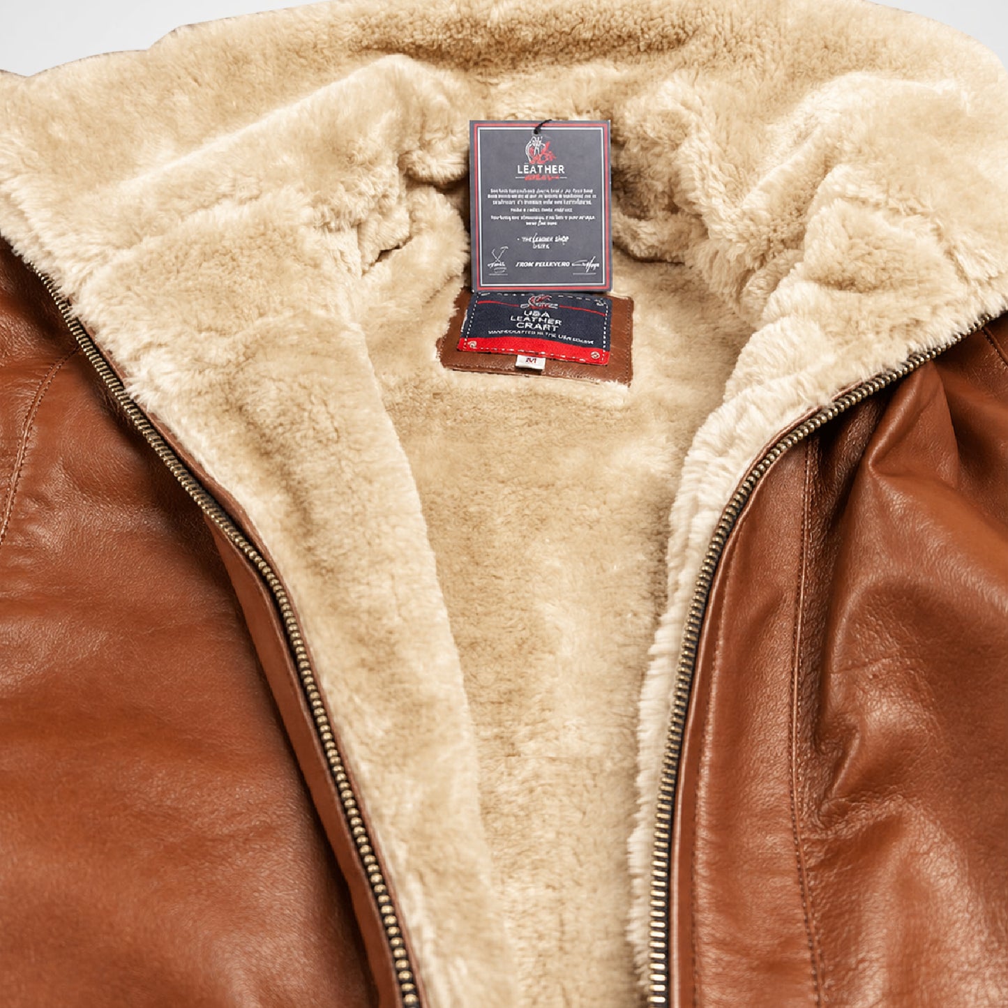Timberline Brown Fur Lined Bomber Jacket for Men