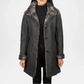Grey Shearling Coat for Women