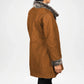 brown shearling coat women long
