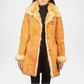 Beige Shearling Coat for Women