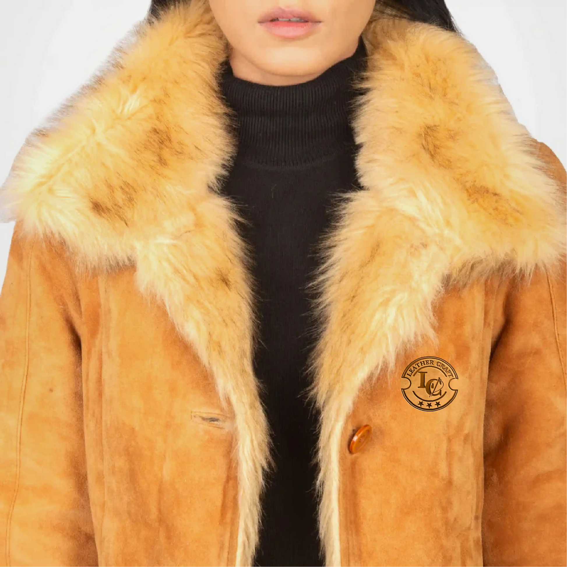 beige shearling jacket women's
