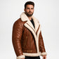 brown leather b3 jacket men