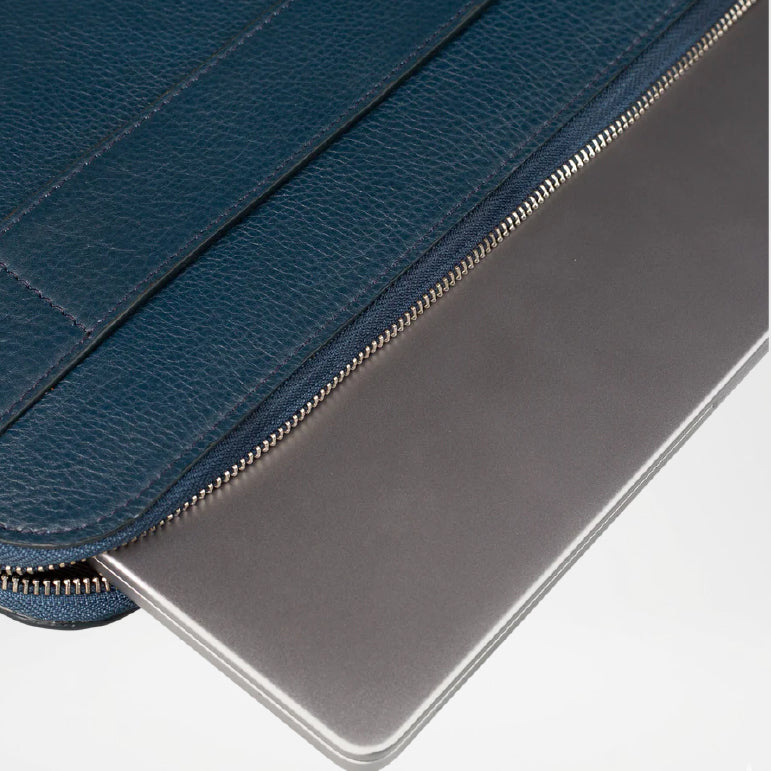 Baxter Midnight Blue Leather Laptop Case