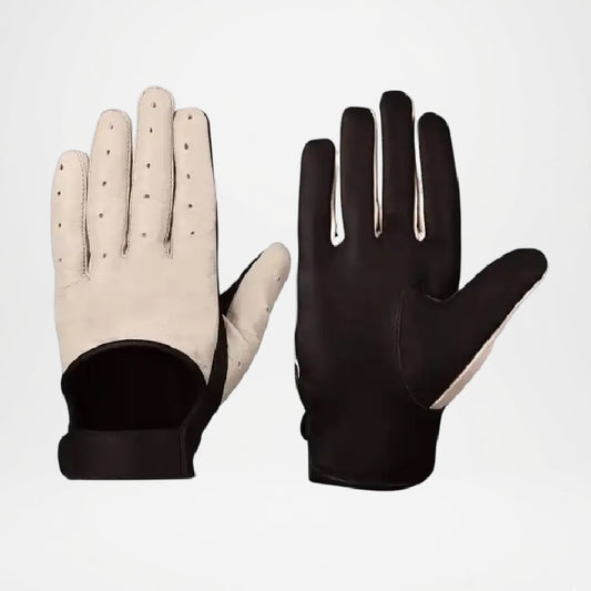 Harrison Two-Tone Beige and Brown Leather Gloves For Men