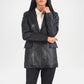 black leather blazer women