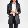 black leather blazer womens petite
