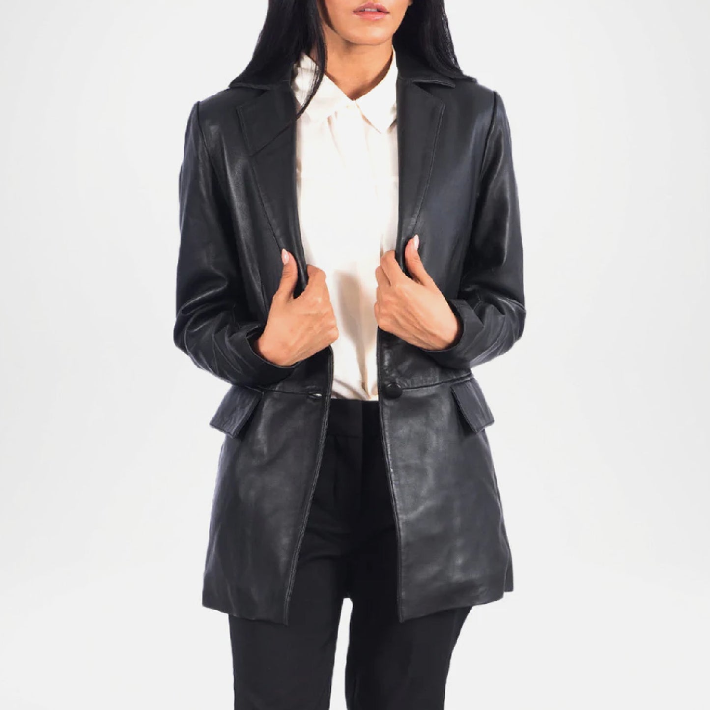 black leather blazer womens petite
