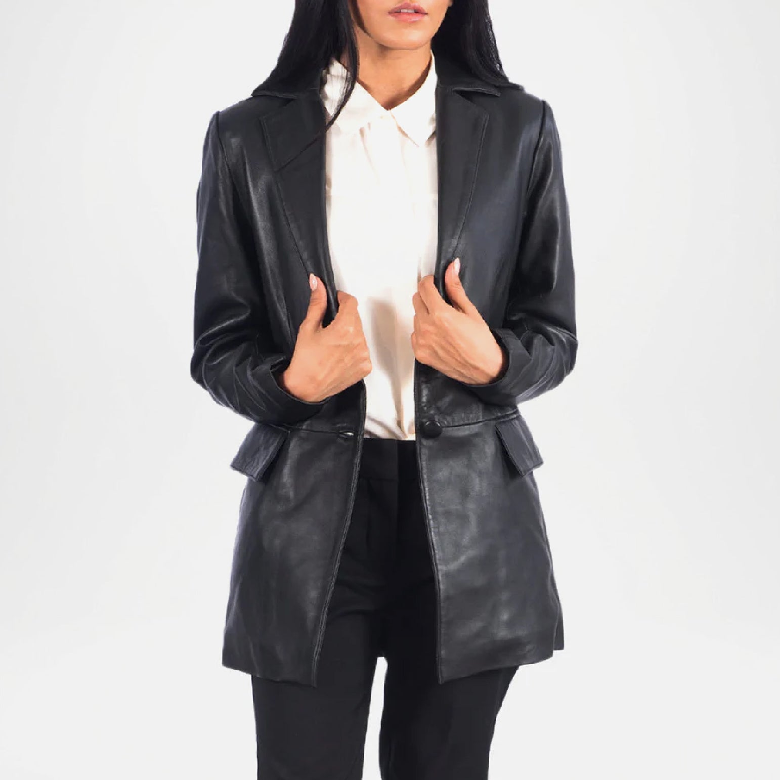 black leather blazer womens petite
