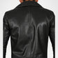 vintage black leather classic coat for men