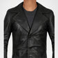 vintage black leather trench