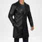 vintage black leather trench coat mens