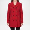Red Double Breasted Wool Peacoat Women

