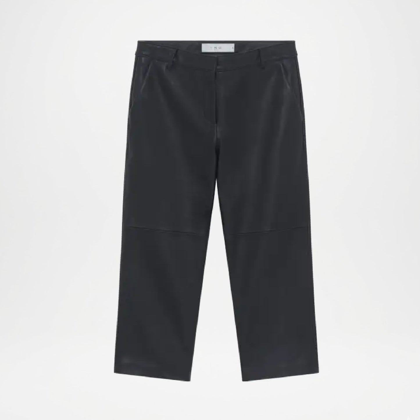 Black Leather Bermuda Pants for Women