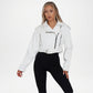 White Cropped Leather Jacket for Women