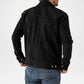 Black Suede Trucker Jacket for Men
