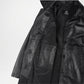 Black Leather Car Coat for Women