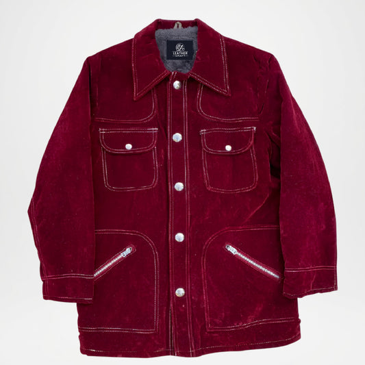 Red Vintage Velvet Jacket for Women