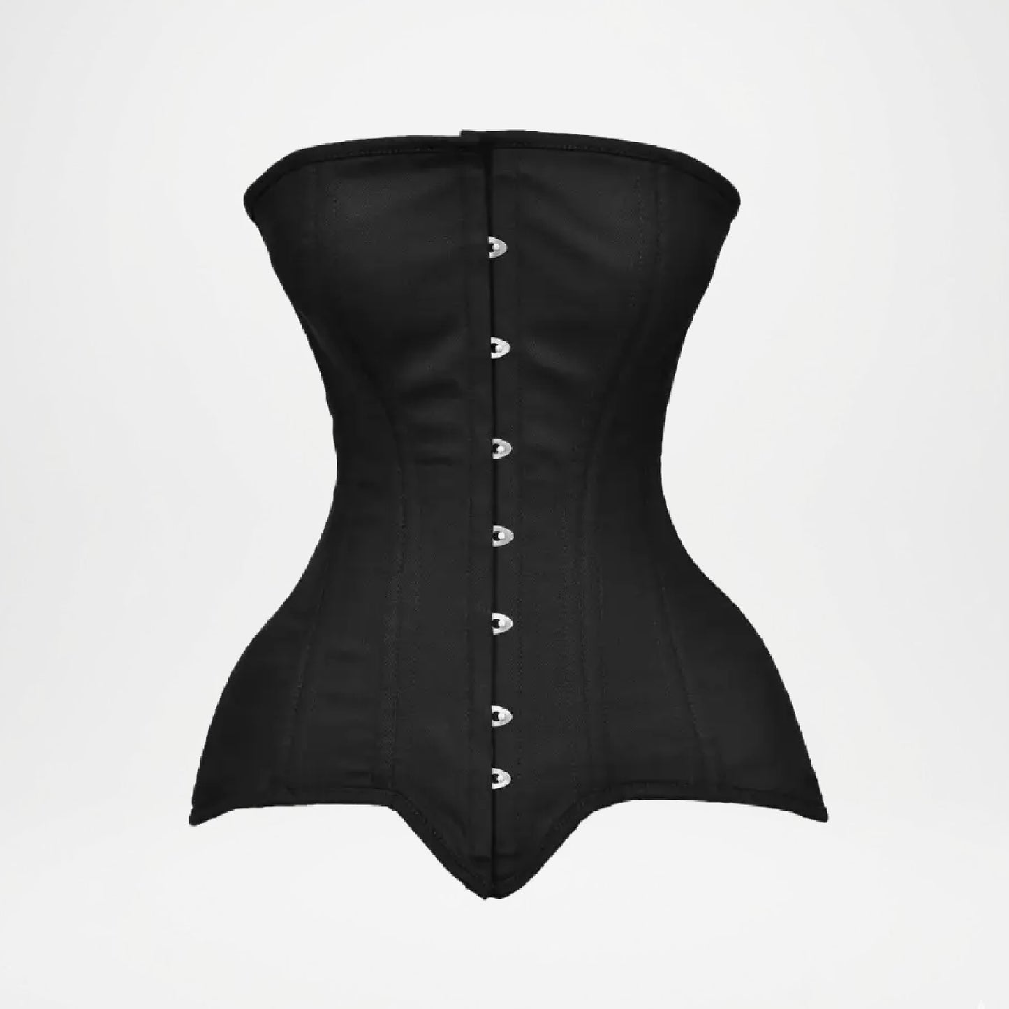 Black Satin Overbust Corset Women
