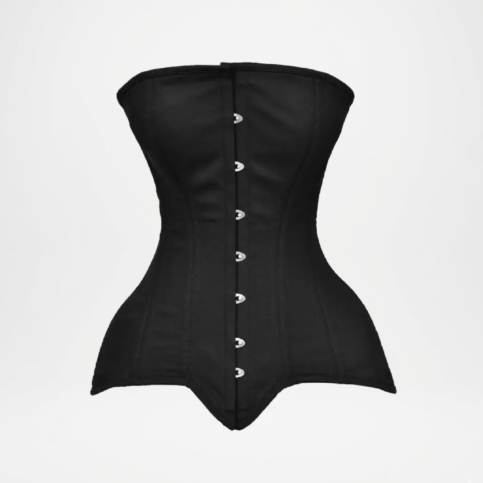 Black Satin Overbust Corset Women