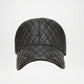 Frampton Black Padded Genuine Leather Cap for Men