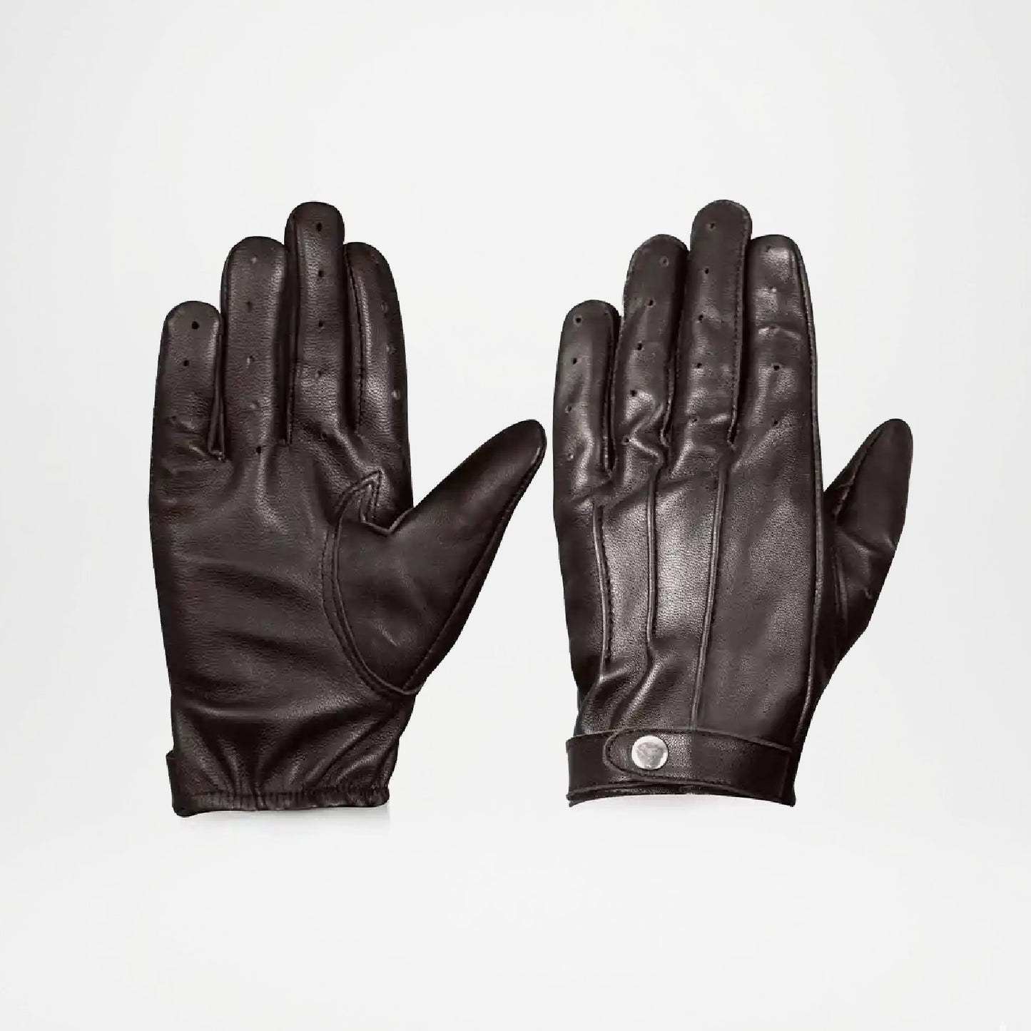 knee length dresses for ladies Jasper Brown Leather Gloves With Strap Closure For Men – usaleathercraft