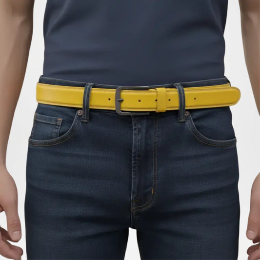 Bellford Premium Mustard Yellow Genuine Leather Belt