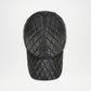 Frampton Black Padded Genuine Leather Cap for Men