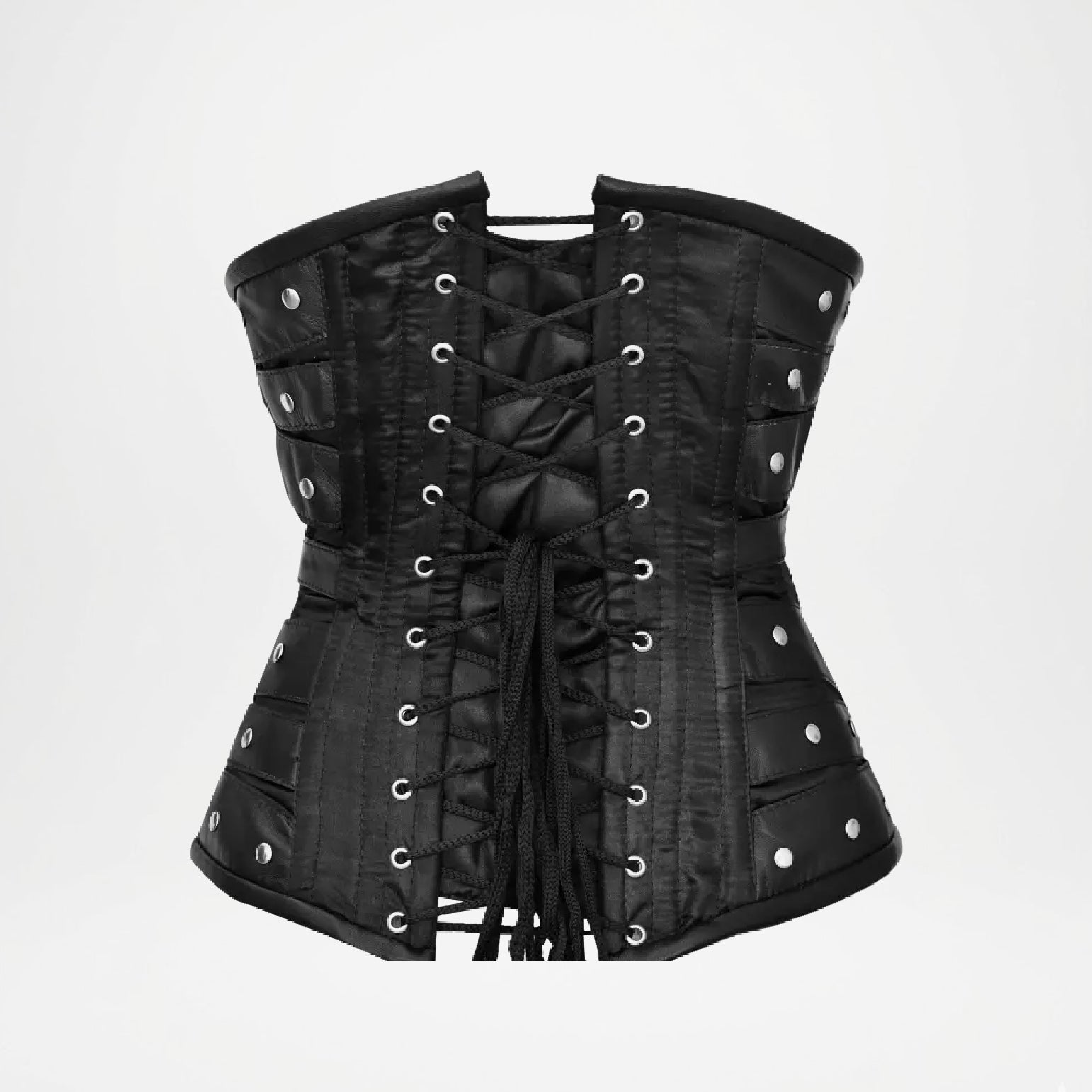 black underbust corset top women